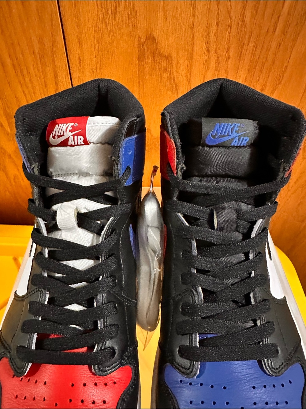 Jordan Air Jordan 1 Retro High OG Top 3 2016 Black/Red/Blue ($400 in market) - Picture 6 of 14